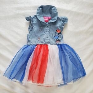 Disney Minnie Mouse Denim/Chambray  Tulle Dress 18 months